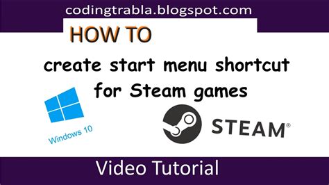create start menu shortcut  steam games  windows  byvm