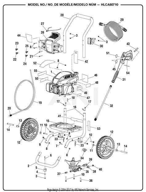 homelite hlca pressure washer parts diagram  general assembly part