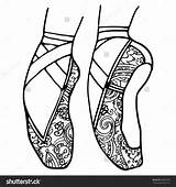 Shoes Coloring Pages Pointe Ballet Ballerina Shoe Expert Drawing Getdrawings Getcolorings Printable Print Color Colorings sketch template