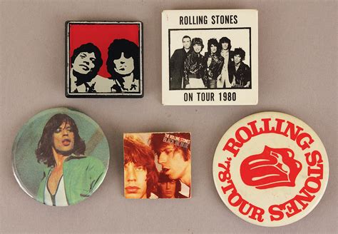 lot detail rolling stones original vintage concert tour pins