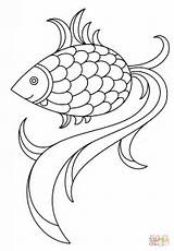 Coloring Fish Cartoon Pages Supercoloring Drawing sketch template