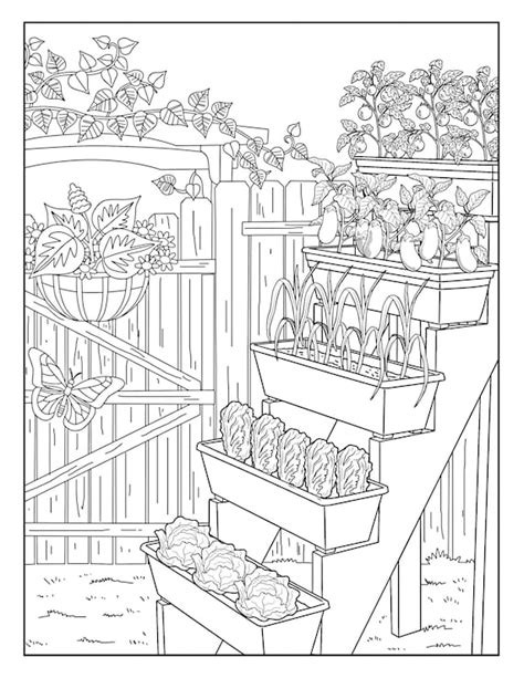 vegetable garden garden gallery coloring pages  adults etsy