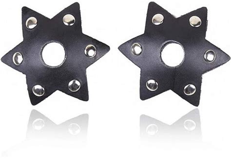 New Adult Games Pu Leather Star Nipple Clamps Flirt Sex