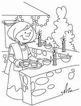 Diwali Coloring Pages Kids Festival Drawing Happy Colouring Sketch Deepavali Easy Sheets Printable Drawings Painting Sketches Thailand Children Light Clipart sketch template