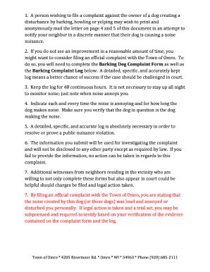 barking dog complaint letter sample complete  ease airslate signnow