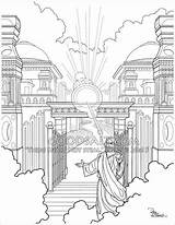 Coloring Gates Stairway Heavens Legion sketch template