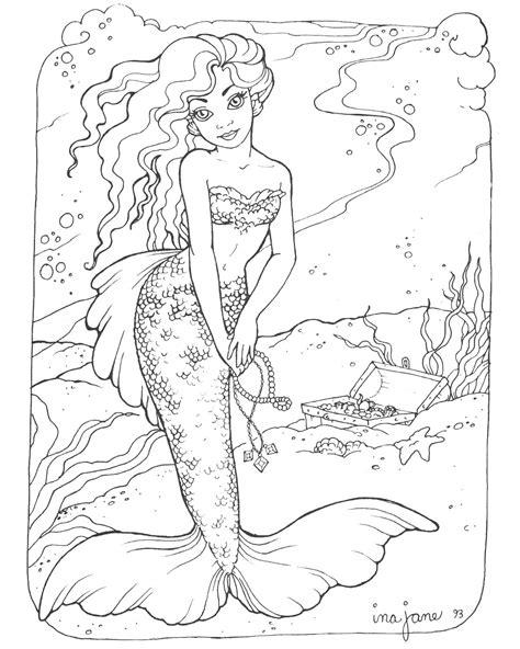 pretty mermaid coloring pages  getdrawings