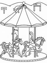 Coloring Pages Park Carnival Amusement Merry Go Round Wheel Ferris Food Water Carousel Brazil Animals Color Getcolorings Theme Trench Ww1 sketch template