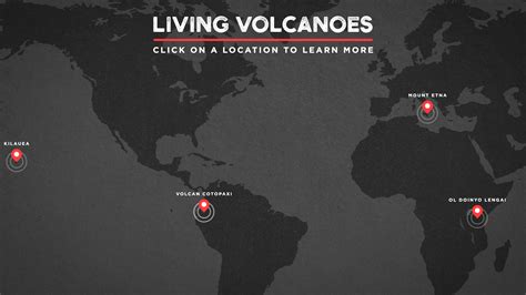 living volcanoes explore  interactive volcano map nature pbs