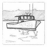 Boat Lobster Sketches Sketch Coloring Boats Drawings Patricia Paintings Template Larger Credit Classic Heath Bobbi sketch template