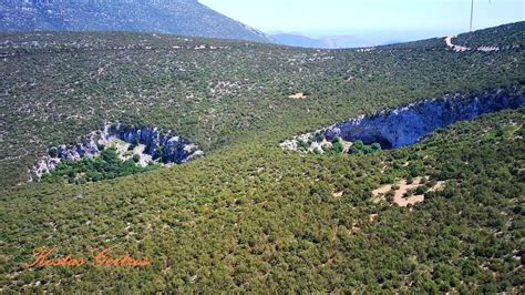 oi dyo krathres dolines sthn peleh argolidas drone  craters  pelei argolis greece