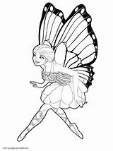 Coloring Fairy Barbie Pages Printable Mariposa Princess Sheets Girls sketch template