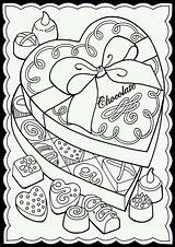 Coloring Pages Valentine Candy Chocolate Colouring Valentines True Dover Books Publications Digital Book Sheets Adult Printable Freebie Pastry Gourmandises Doverpublications sketch template