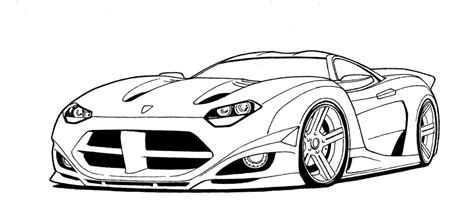 sports car drawing black  white sketch