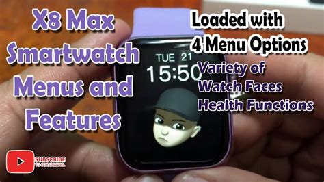 max smartwatch menus  features youtube