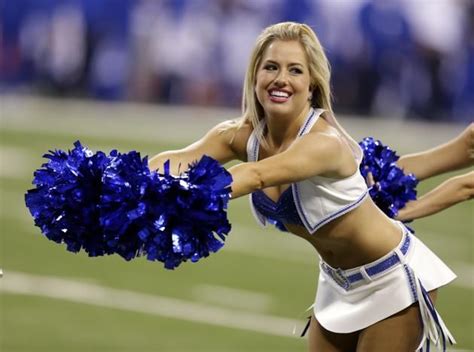 An Indianapolis Colts Cheerleader Performs During The First Half Of An