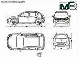 Dacia Sandero Stepway Drawing 2010 Dwg Copy Model Blueprints Vector Info 2d 3d Choose Board Cdr Bmp Cdw Ai sketch template
