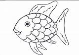 Coloring Fish Kids Rainbow Printable Pages sketch template