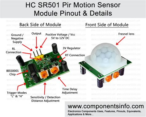 hc sr pir motion sensor module pinout datasheet details components info