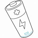Battery Draw Drawing Easy Step Line Small Charged Below sketch template