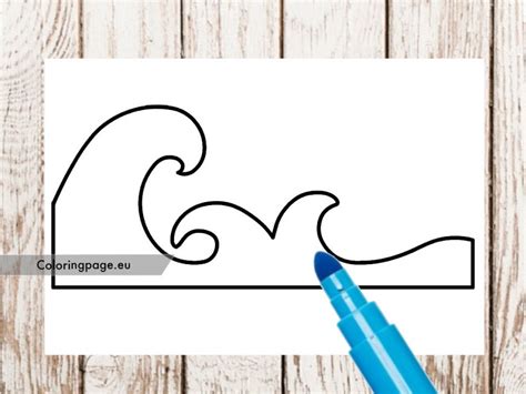 ocean wave template coloring page
