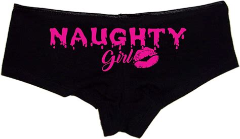 Naughty Girl Booty Shorts Premium Cotton Cute Panties For Women Black