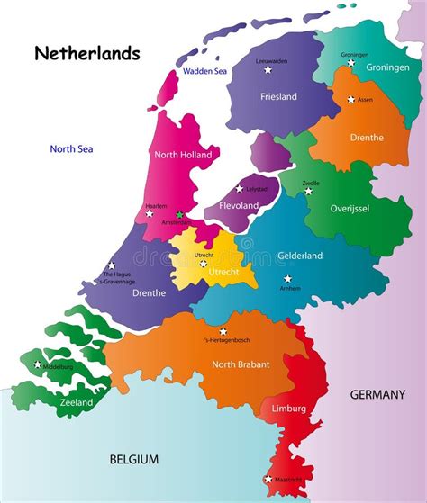 de kaart van nederland vector illustratie illustration  blauw