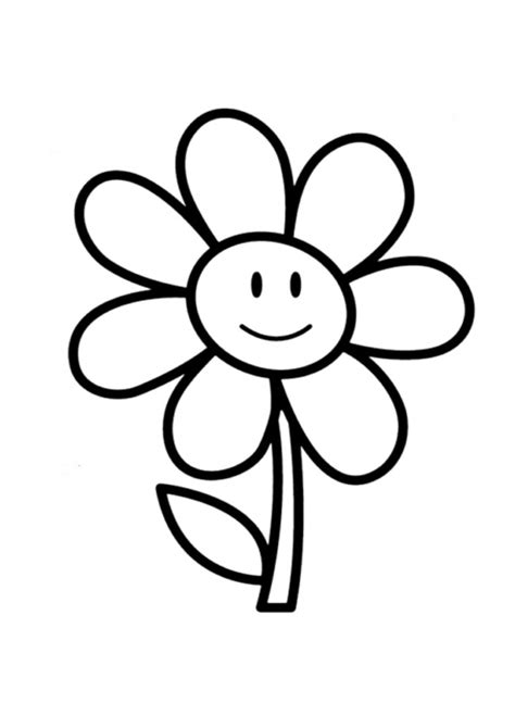 coloring pages easy simple flower coloring pages  toddlers