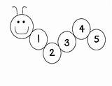 Caterpillar Counting Preschool sketch template