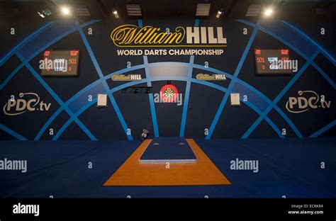 london uk  dec  william hill pdc world darts championship  main stage  oche