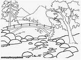 Drawing Nature Scenery Outline Blank Kids Coloring Landscape Pages Drawings Color Beautiful Easy Printable Step Scenes Landscapes Getdrawings Children Adults sketch template