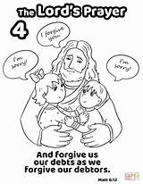Coloring Forgive Debtors Pages Debts Lord Printable Drawing Prayer sketch template