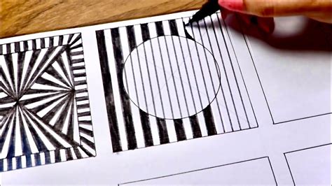 6 Easy And Quick Optical Illusion Drawings Patterns Tricks Abstract