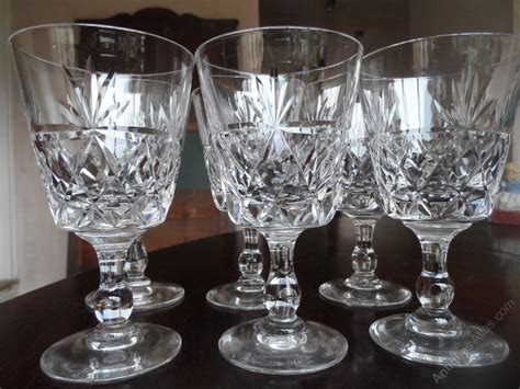 antiques atlas set   vintage crystal wine glasses