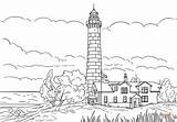 Coloring Lighthouse Michigan Pages Sable Point Big Ludington Lighthouses Printable Architecture Drawing Games Paper Landmarks Supercoloring sketch template