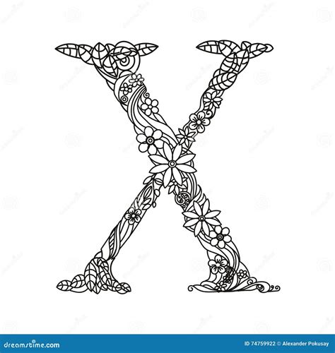 letter  coloring book  adults vector stock vector image
