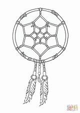 Coloring Pages Native American Dreamcatcher Dream Catcher Printable Drawing Color sketch template