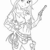 Coloring Cowgirl Cute Outfit Lasso Training Using Little Color Birthday Kids sketch template