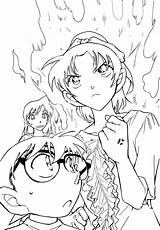 Detective Conan Coloring Team Mouri Ran Pages Thrilling Japanese Story sketch template