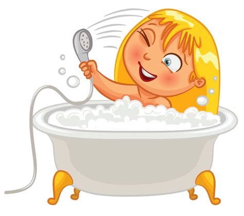 22 Bath Time Black And White Clipart Collection