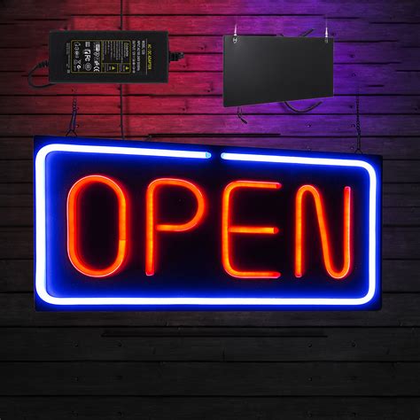 led neon open sign     wall storefront