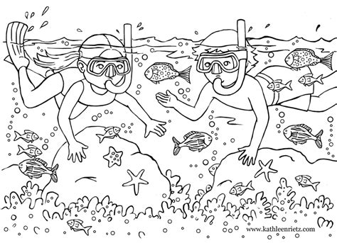 kathleen rietz illustration  design summer fun coloring page