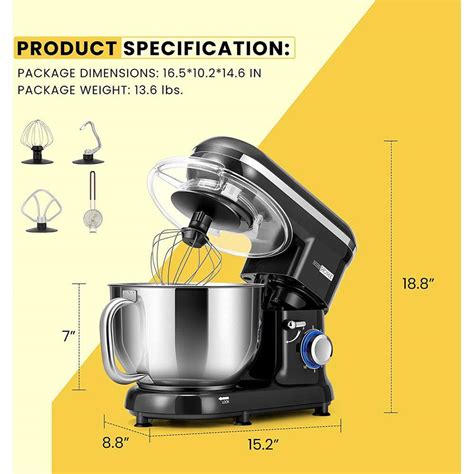 buy 660 watt 6 qt 10 speed black tilt head kitchen stand mixer with