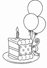 Coloring Pages Birthday Happy Printable 1st Cake Colouring Kids Book Sheets Cupcake Drawing Discover Slice sketch template