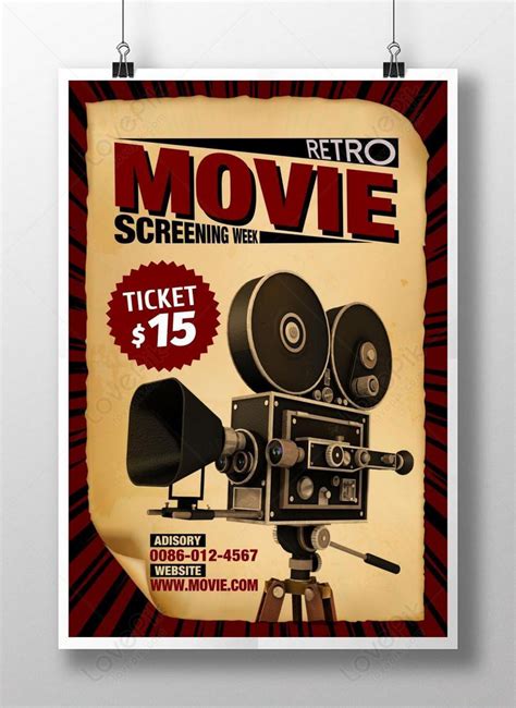 retro style   screening week poster template imagepicture