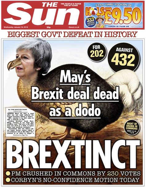 anorak news mps lose brexit  newspaper front pages slam