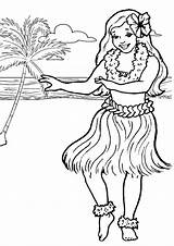 Luau Tahiti Hula Hawaiana sketch template