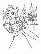 Coloring Elsa Pages Queen Hunter Runaway Singing Sheet Coloringsky sketch template