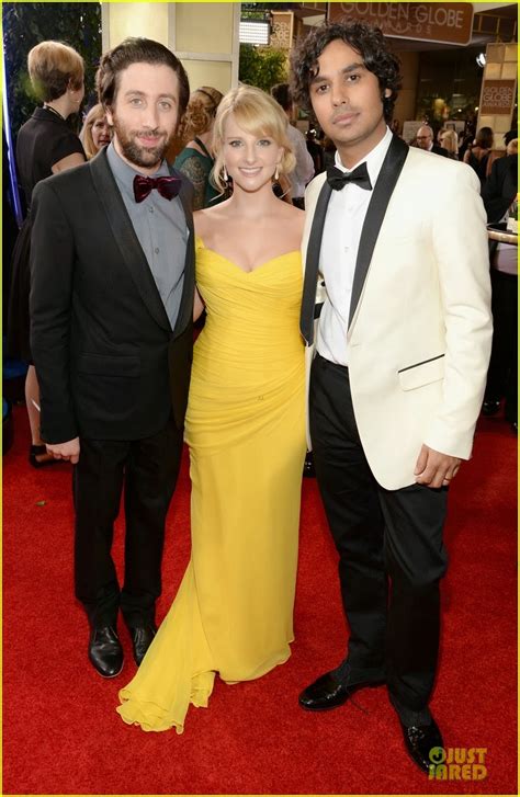 celeb diary melissa rauch simon helberg and kunal nayyar 2014 golden globe awards