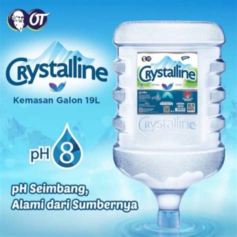 promo air mineral crystalline ph  galon isi  liter kemasan galon